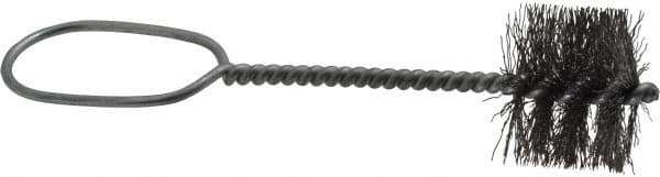 Schaefer Brush - 1-7/16 Inch Actual Brush Diameter, 1-1/4 Inch Inside Diameter, Carbon Steel, Plumbing, Hand Fitting and Cleaning Brush - 1-3/8 Refrigeration Outside Diameter, 1 Inch Brush Length, 21/32 Inch Trim Length, 0.01 Wire, Oval Formed Wire Handle - USA Tool & Supply