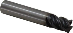 Kennametal - 3/8" Diam, 1/2" LOC, 4 Flute Solid Carbide 0.03" Corner Radius Roughing End Mill - AlTiN Finish, 2" OAL, 3/8" Shank Diam, Single End, Centercutting, 40° Helix - USA Tool & Supply