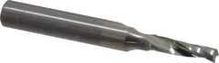 Onsrud - 5/32" Cutting Diam x 9/16" Length of Cut, 1 Flute, Upcut Spiral Router Bit - Uncoated, Right Hand Cut, Solid Carbide, 2" OAL x 1/4" Shank Diam, Single Edge, 21° Helix Angle - USA Tool & Supply