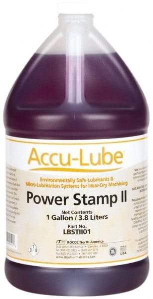 Accu-Lube - Accu-Lube Power Stamp II, 1 Gal Bottle Stamping Fluid - Water Soluble, For Machining - USA Tool & Supply