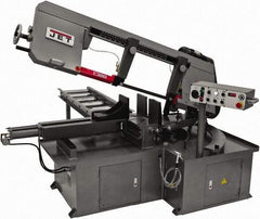 Jet - 12 x 23-1/2" Max Capacity, Semi-Automatic Step Pulley Horizontal Bandsaw - 50 to 297 SFPM Blade Speed, 230/460 Volts, 60°, 3 hp, 3 Phase - USA Tool & Supply