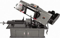 Jet - 10 x 17" Max Capacity, Manual Step Pulley Horizontal Bandsaw - 50, 125, 200 & 275 SFPM Blade Speed, 230 Volts, 60°, 2 hp, 1 Phase - USA Tool & Supply