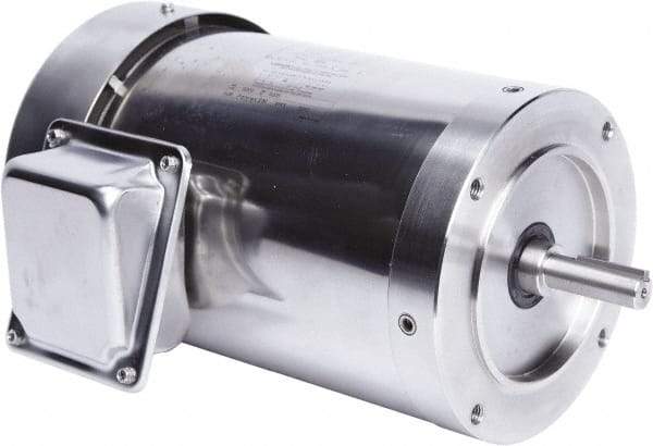 Leeson - 1 Max hp, 1,800 Max RPM, Premium Efficient Electric AC DC Motor - 230/460 V Input, Three Phase, 56C Frame, C-Face Mount, TEFC Enclosure - USA Tool & Supply