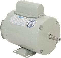 Leeson - 1-1/2 Max hp, 3,450 Max RPM, Fan Duty Electric AC DC Motor - 115/230 V Input, Single Phase, 56Z Frame, 5/8" Shaft Diam, Rigid Base Mount, TEAO Enclosure - USA Tool & Supply