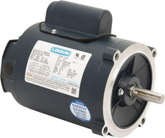 Leeson - 1/3 Max hp, 1,800 Max RPM, Capacitor Start Electric AC DC Motor - 115/230 V Input, Single Phase, S56C Frame, C-Face Mount, TENV Enclosure - USA Tool & Supply