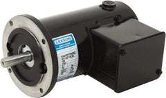 Leeson - 1/8 Max hp, 1,750 Max RPM, Permanent Magnet DC Motors Electric AC DC Motor - 230 V Input, 34D42CZ Frame, C-Face Mount, TENV Enclosure - USA Tool & Supply
