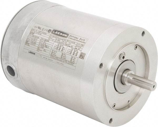 Leeson - 3/4 Max hp, 1,800 Max RPM, Electric AC DC Motor - 230/460 V Input, Three Phase, 56C Frame, C-Face Mount, TENV Enclosure - USA Tool & Supply