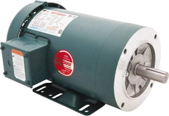 Leeson - 3 Max hp, 3,600 Max RPM, Premium Efficient Electric AC DC Motor - 230/460 V Input, Three Phase, 145TC Frame, C-Face with Base Mount, TEFC Enclosure - USA Tool & Supply