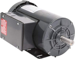 Leeson - 2 Max hp, 1,800 Max RPM, Capacitor Start Electric AC DC Motor - 115-208/230 V Input, Single Phase, 56HZ Frame, Rigid Base Mount, TEFC Enclosure - USA Tool & Supply