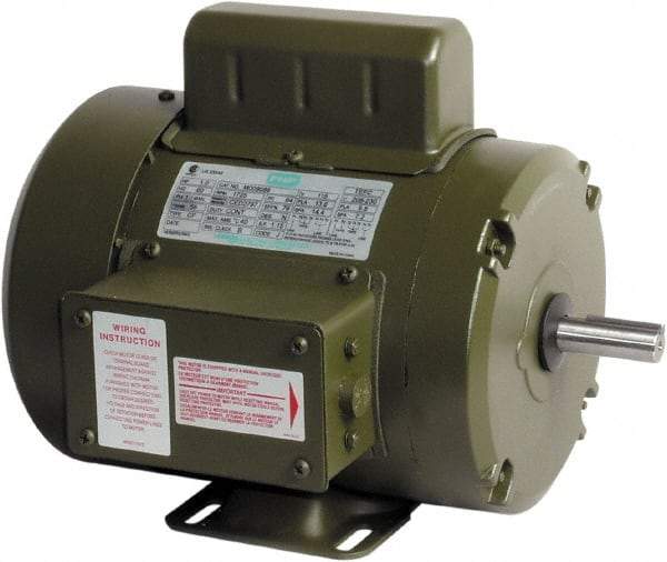 Leeson - 1 Max hp, 1,800 Max RPM, Capacitor Start Electric AC DC Motor - 115-208/230 V Input, Single Phase, 56 Frame, Rigid Base Mount, TEFC Enclosure - USA Tool & Supply