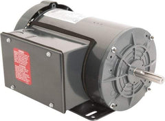Leeson - 1-1/2 Max hp, 1,800 Max RPM, Capacitor Start Electric AC DC Motor - 115-208/230 V Input, Single Phase, 56H Frame, Rigid Base Mount, TEFC Enclosure - USA Tool & Supply