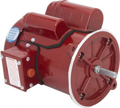 Leeson - 3/4 Max hp, 1,800 Max RPM, Feed-Auger Drive Electric AC DC Motor - 115/208-230 V Input, Single Phase, 48YZ Frame, 1/2" Shaft Diam, Special Mount, TEFC Enclosure - USA Tool & Supply