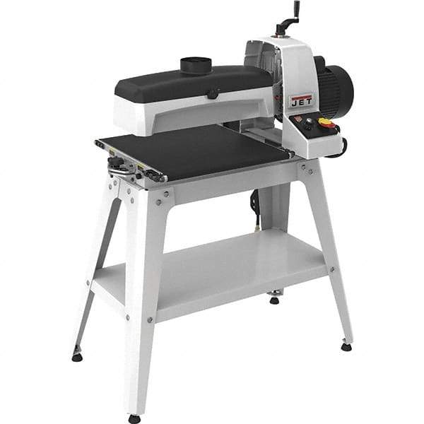 Jet - 5" Diam x 16" Long, Single Phase Floor Drum Sanding Machine - 2-3/8" Sanding Depth, 1/32 to 3" Thick x 32" Wide Workpiece, 0 to 10 SFPM Workpiece Rate - USA Tool & Supply