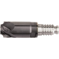 Kennametal - 10mm Diam, 3mm LOC, 4 Flute, 3mm Corner Radius End Mill Head - Solid Carbide, AlTiN Finish, Duo-Lock 10 Connection, Spiral Flute, 0° Helix - USA Tool & Supply