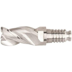 Kennametal - 10mm Diam, 15mm LOC, 3 Flute, 0.5mm Corner Radius End Mill Head - Solid Carbide, Uncoated, Duo-Lock 10 Connection, Spiral Flute, 38° Helix, Centercutting - USA Tool & Supply