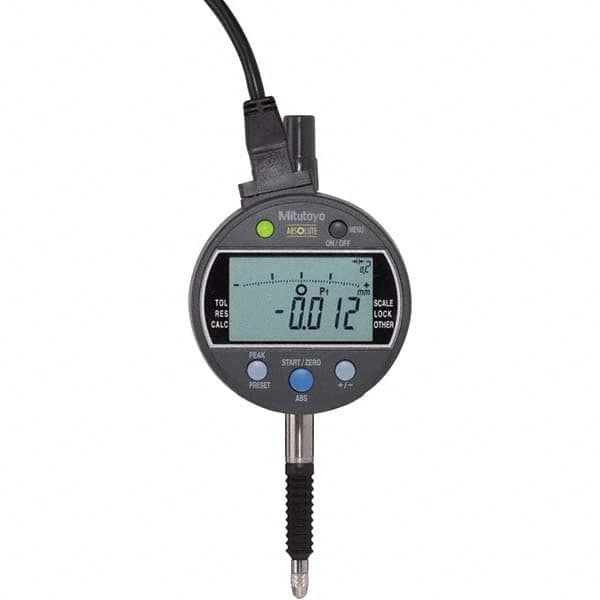 Mitutoyo - Electronic Drop Indicators Minimum Measurement (mm): 0 Maximum Measurement (mm): 12.70 - USA Tool & Supply