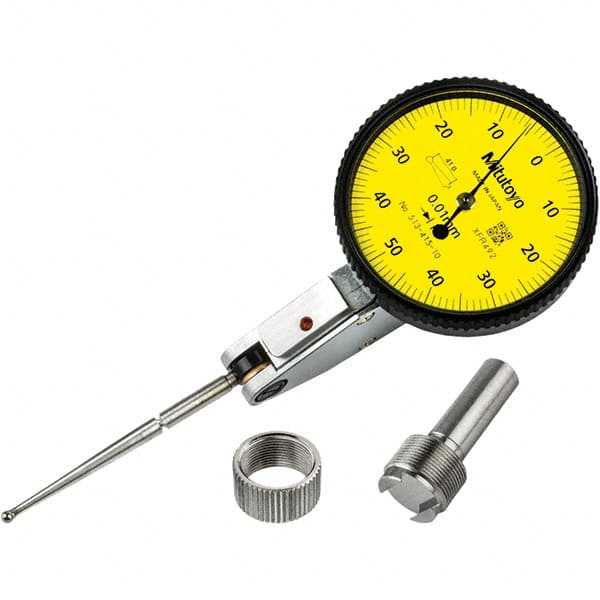 Mitutoyo - to 1mm 0.0100mm Graduation, Horizontal Dial Test Indicator - USA Tool & Supply
