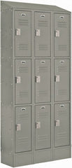 LockUp - 9 Door, 3 Tier, Electronic Access Lockers - USA Tool & Supply
