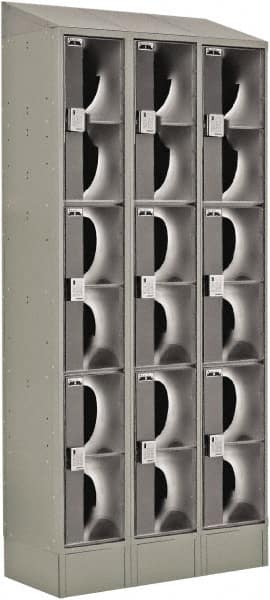 LockUp - 9 Door, 3 Tier, Electronic Access Lockers - USA Tool & Supply