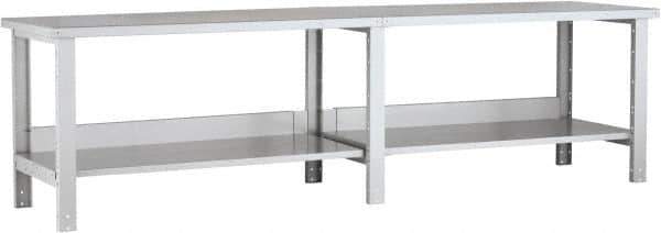 Rousseau Metal - 120 Wide x 30" Deep x 34" High, Steel Workbench - Fixed Legs - USA Tool & Supply