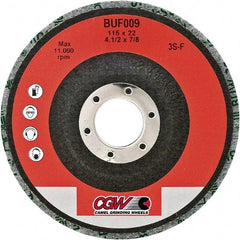 Camel Grinding Wheels - 4-1/2" Fine Grade Silicon Carbide Deburring Disc - 5/8-11 Threaded Center Hole, Arbor Connection, Gray, 11,000 Max RPM - USA Tool & Supply