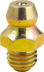 lumax - 0° Head Angle, 1/4-28 Taper Steel Taper Thread Grease Fitting - Zinc Plated Finish - USA Tool & Supply