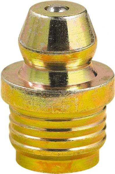 lumax - 0° Head Angle, 5/16 Drive-In Steel Drive-In Grease Fitting - Zinc Plated Finish - USA Tool & Supply