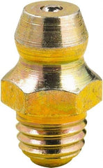 lumax - 0° Head Angle, M8x1 Metric Steel Taper Thread Grease Fitting - Zinc Plated Finish - USA Tool & Supply