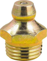lumax - 0° Head Angle, M10x1 Metric Steel Taper Thread Grease Fitting - Zinc Plated Finish - USA Tool & Supply