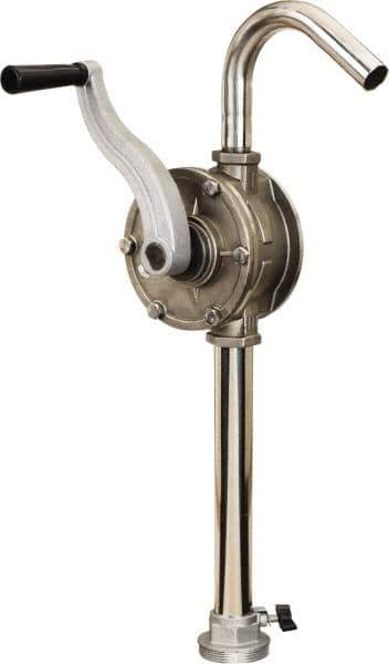 lumax - Water-Based Lubrication 0.09 Gal/Turn Flow Stainless Steel Rotary Hand Pump - For 15 to 55 Gal Container - USA Tool & Supply