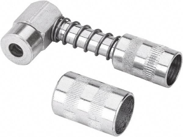 lumax - 4,500 Operating psi, Steel 90° Angle Adapter Grease Gun Coupler - USA Tool & Supply