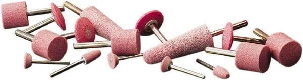Camel Grinding Wheels - 7/8" Head Diam x 2-1/2" Thickness, A1, Tree End, Aluminum Oxide Mounted Point - Pink, Medium Grade - USA Tool & Supply