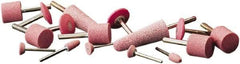 Camel Grinding Wheels - 7/8" Head Diam x 2-1/2" Thickness, A1, Tree End, Aluminum Oxide Mounted Point - Pink, Medium Grade - USA Tool & Supply