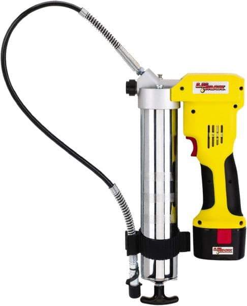 lumax - 7,000 Max psi, Flexible Battery-Operated Grease Gun - 14 oz Capacity, 3-Way Fill - USA Tool & Supply