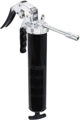lumax - 7,000 Max psi, Rigid Pistol Grease Gun - 14 oz Capacity, 1/8 Thread Outlet, 25 Strokes per oz, 3-Way Fill - USA Tool & Supply