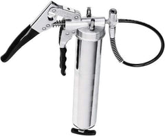 lumax - 8,500 Max psi, Flexible Pistol Grease Gun - 14 oz Capacity, 1/8 Thread Outlet, 25 Strokes per oz, 3-Way Fill - USA Tool & Supply