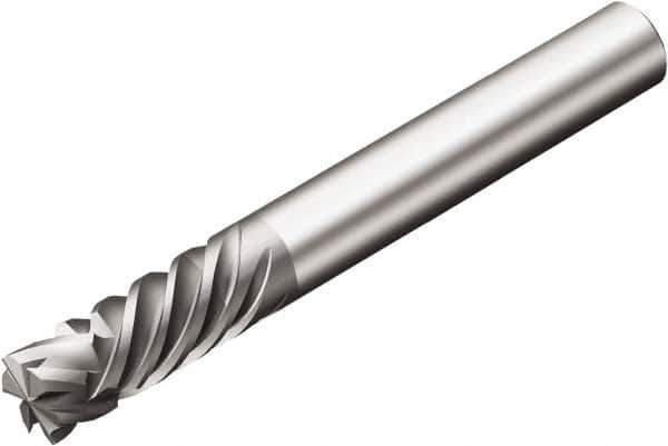 Sandvik Coromant - 6.35mm, 0.75mm LOC, 6.35mm Shank Diam, 6 Flute, Solid Carbide Square End Mill - Diamond Finish, 40° Helix, Centercutting, Series CoroMill Plura - USA Tool & Supply