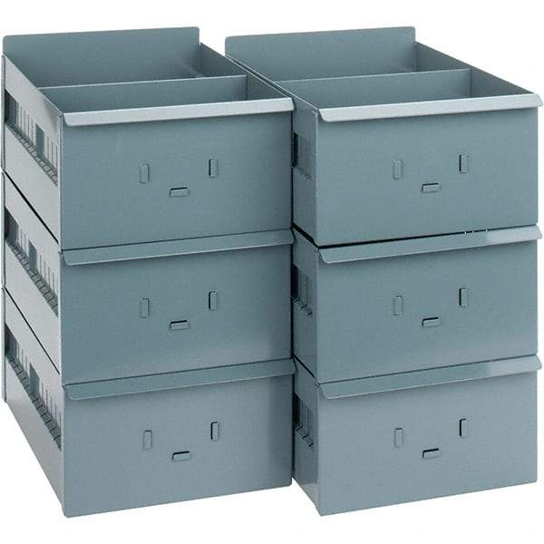 Value Collection - 8.2" Wide, 4-19/32 High, Open Shelving Accessory/Component - 19 Gauge Steel, Powder Coat Finish, Use with Bins/Totes - USA Tool & Supply