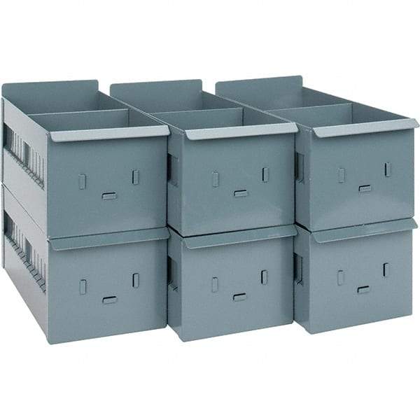 Value Collection - 5-1/2" Wide, 4-19/32 High, Open Shelving Accessory/Component - 19 Gauge Steel, Powder Coat Finish, Use with Bins/Totes - USA Tool & Supply