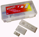 Wedgies Shim Assortment - Mix of flex and ridgid / 16 mini; 6 large; 15 standard - Polypropylene & Vinyl - USA Tool & Supply