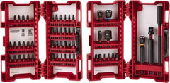 Milwaukee Tool - 55 Piece, Impact Driver Bit Set - 3/32 to 1/4" Hex, #1 to #3, Drilling/Screwdriving Utility Accessory Set Kit, 1/4" Hex Drive, Hex Point - USA Tool & Supply