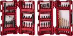 Milwaukee Tool - 60 Piece, Impact Driver Bit Set - 1/4 to 3/16" Hex, #1 to #3, Drilling/Screwdriving Utility Accessory Set Kit, 1/4" Hex Drive, Hex Point - USA Tool & Supply