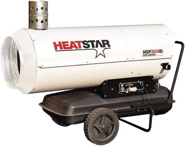 Heatstar - 285,000 BTU Rating, Kerosene/Diesel Indirect Fired Forced Air Heater - 7,125 Sq Ft Max Heating Area, 27.7 Gal Capacity, Fuel with Diesel, Kerosene, JP-8 & Jet8 - USA Tool & Supply