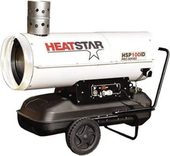 Heatstar - 122,000 BTU Rating, Kerosene/Diesel Indirect Fired Forced Air Heater - 3,050 Sq Ft Max Heating Area, 17 Gal Capacity, Fuel with Diesel, Kerosene, JP-8 & Jet8 - USA Tool & Supply