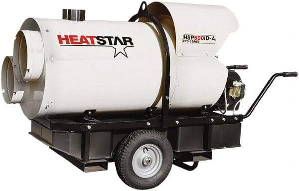 Heatstar - 400,000 BTU Rating, Kerosene/Diesel Indirect Fired Forced Air Heater - 10,000 Sq Ft Max Heating Area, 46 Gal Capacity, Fuel with Diesel, Kerosene, JP-8 & Jet8 - USA Tool & Supply