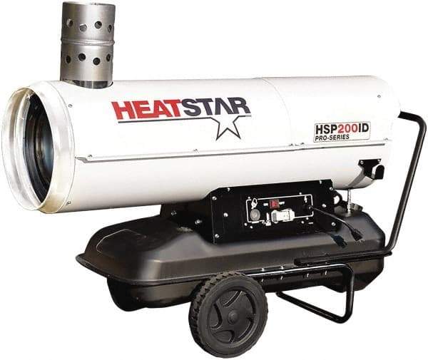 Heatstar - 180,000 BTU Rating, Kerosene/Diesel Indirect Fired Forced Air Heater - 4,625 Sq Ft Max Heating Area, 17 Gal Capacity, Fuel with Diesel, Kerosene, JP-8 & Jet8 - USA Tool & Supply