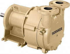 DEKKER Vacuum Technologies - 29 Hg Max, 1-1/2" ANSI 150# RF Flanged Inlet & Discharge, Single Stage Liquid Ring Vaccum Pump - 300 CFM, 20 hp, Cast Iron Housing, 316 Stainless Steel Impeller, 1,750 RPM, 230/460 Volts - USA Tool & Supply