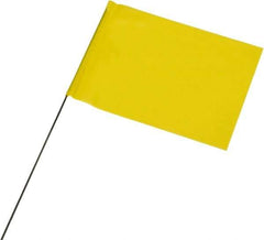 Ability One - 4" High x 5" Wide, Yellow PVC Marking Flag - 21" Overall Height - USA Tool & Supply