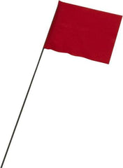 Ability One - 3" High x 3-1/2" Wide, Red PVC Marking Flag - 15" Overall Height - USA Tool & Supply