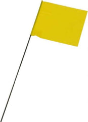 Ability One - 3" High x 3-1/2" Wide, Yellow PVC Marking Flag - 15" Overall Height - USA Tool & Supply